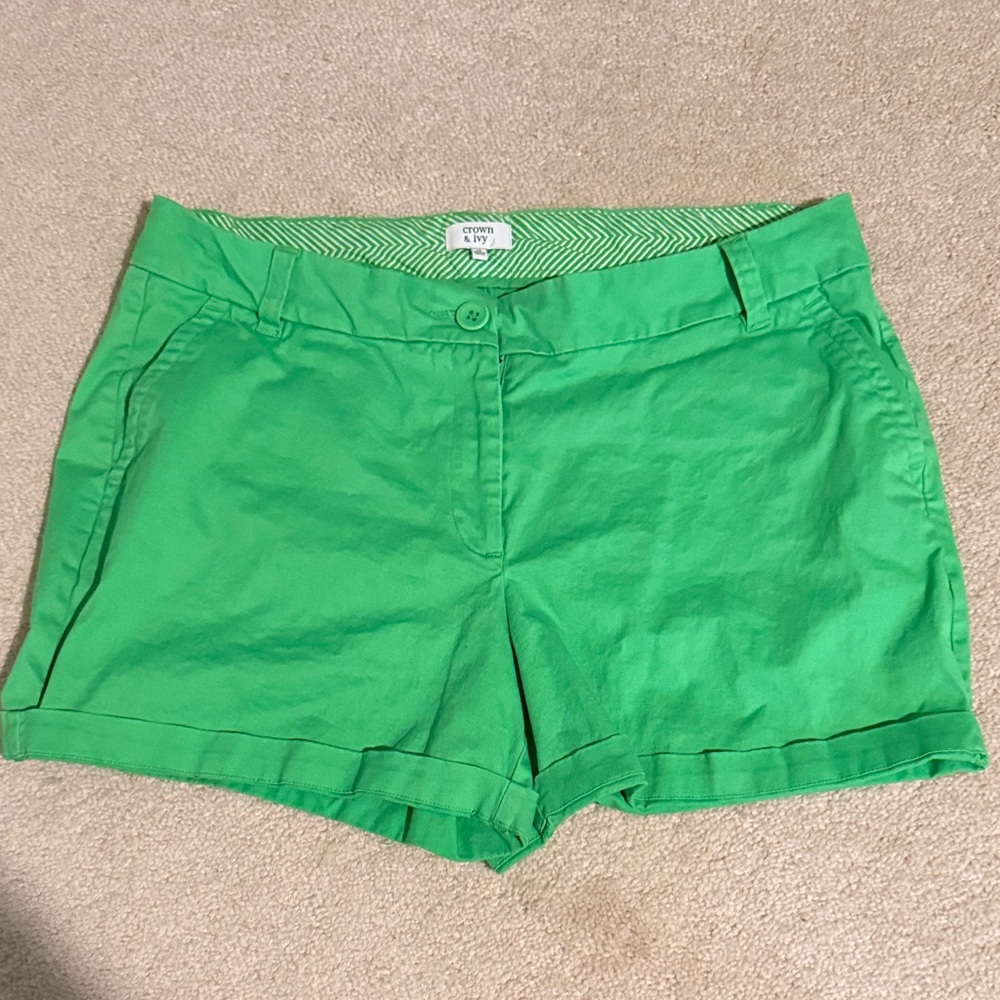 Crown & Ivy Bright Green Women's Shorts